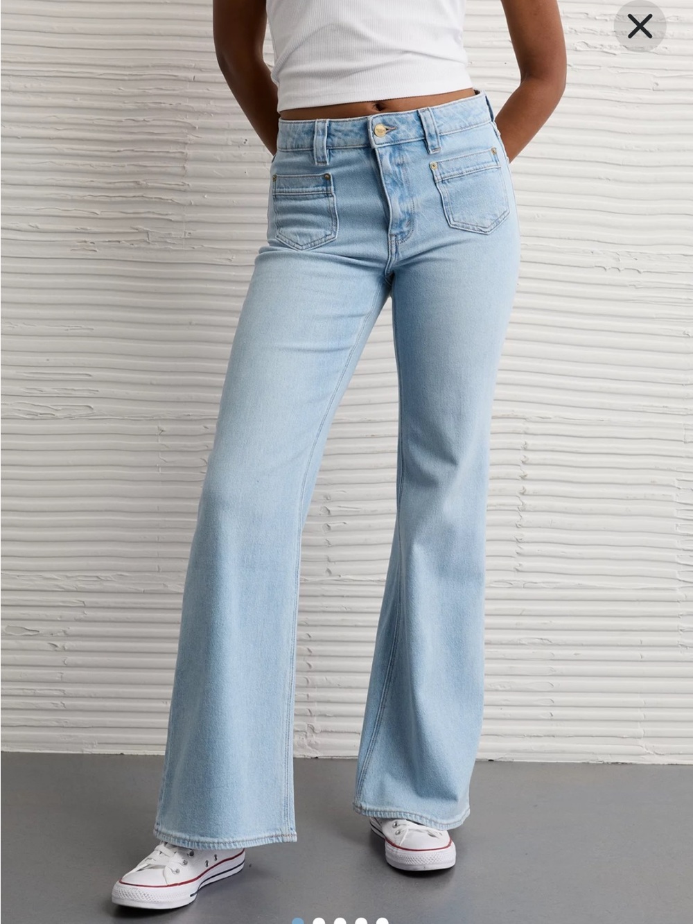 American Eagle Outfitters Light Blue High-Rise Flare Jeans